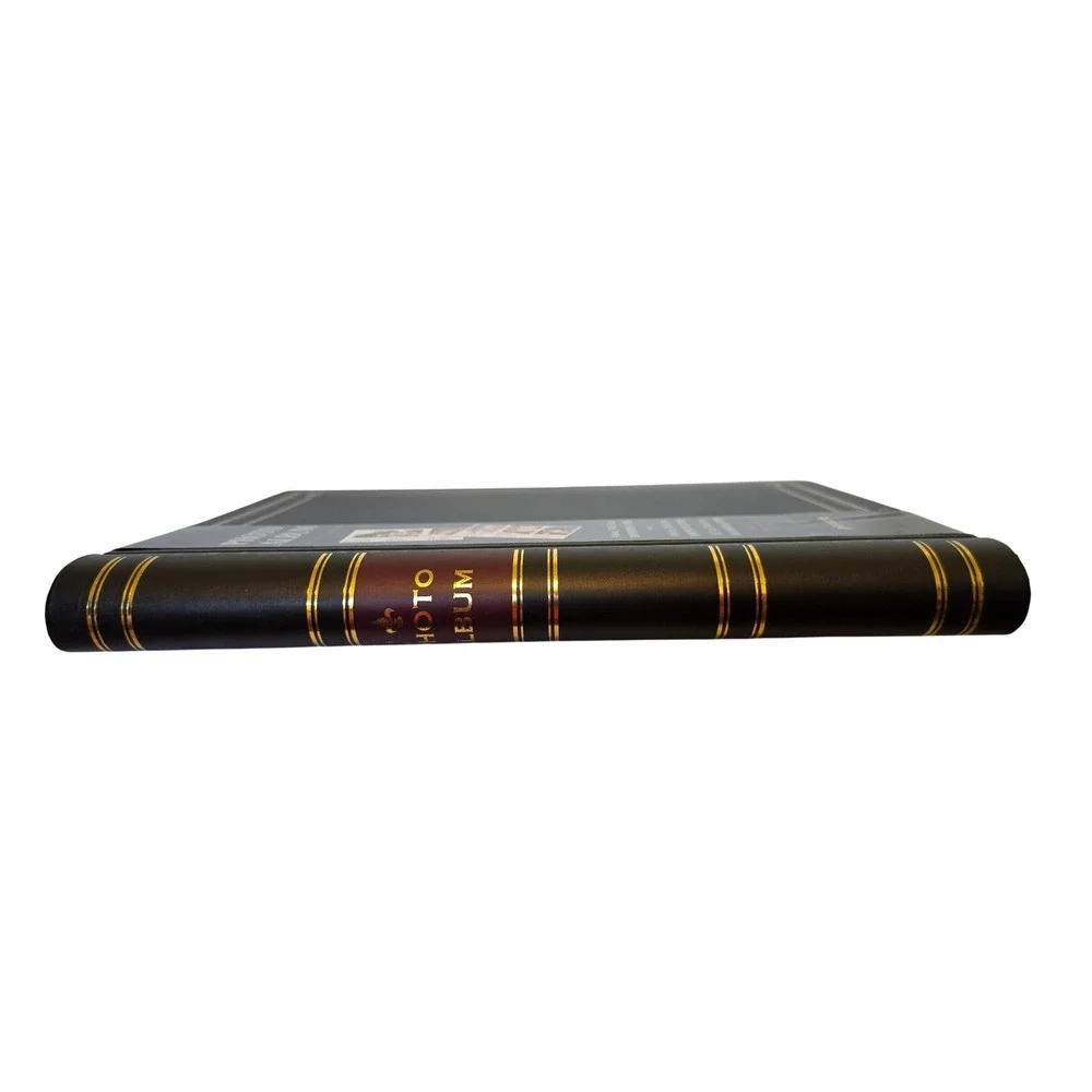 Pinnacle Black Gold Foil Photo Album Holds 300‎ 4x6 or 100 5x7  Fleur-de-Lis